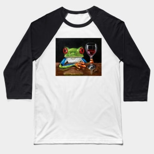 "Cabernet Frog" - Frogs After Five collection Baseball T-Shirt